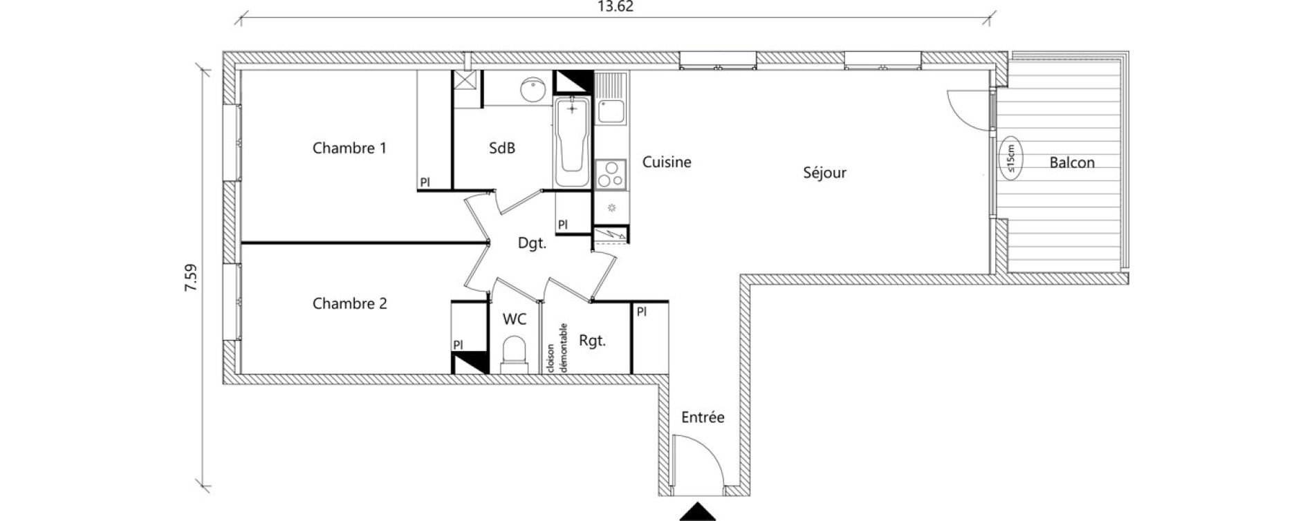 Appartement T3 de 68,11 m2 &agrave; Boucau Bas boucau