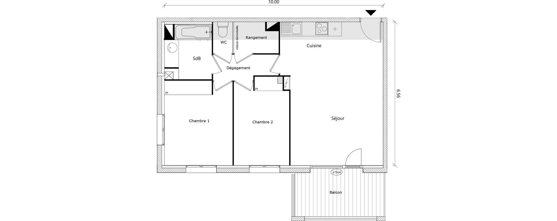 Appartement T3 de 63,34 m2 &agrave; Boucau Bas boucau