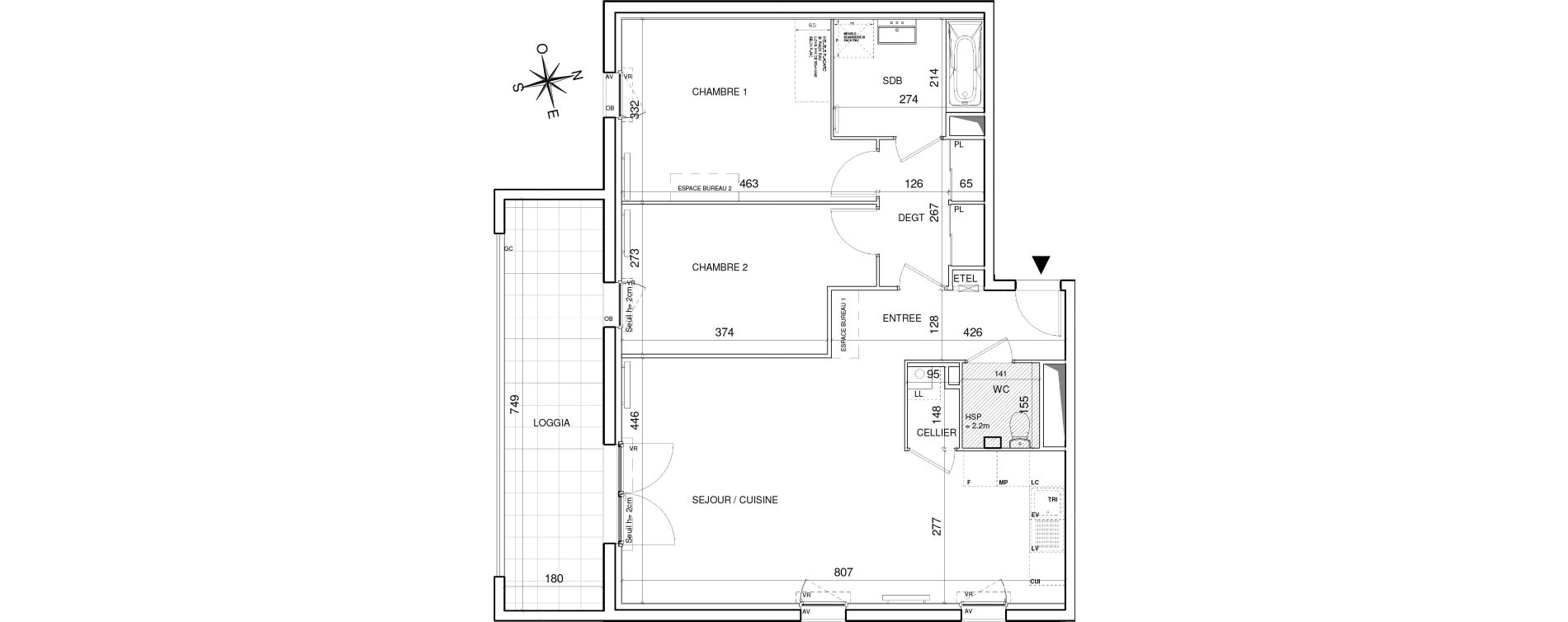 Appartement T3 de 75,49 m2 &agrave; Boucau Bas boucau