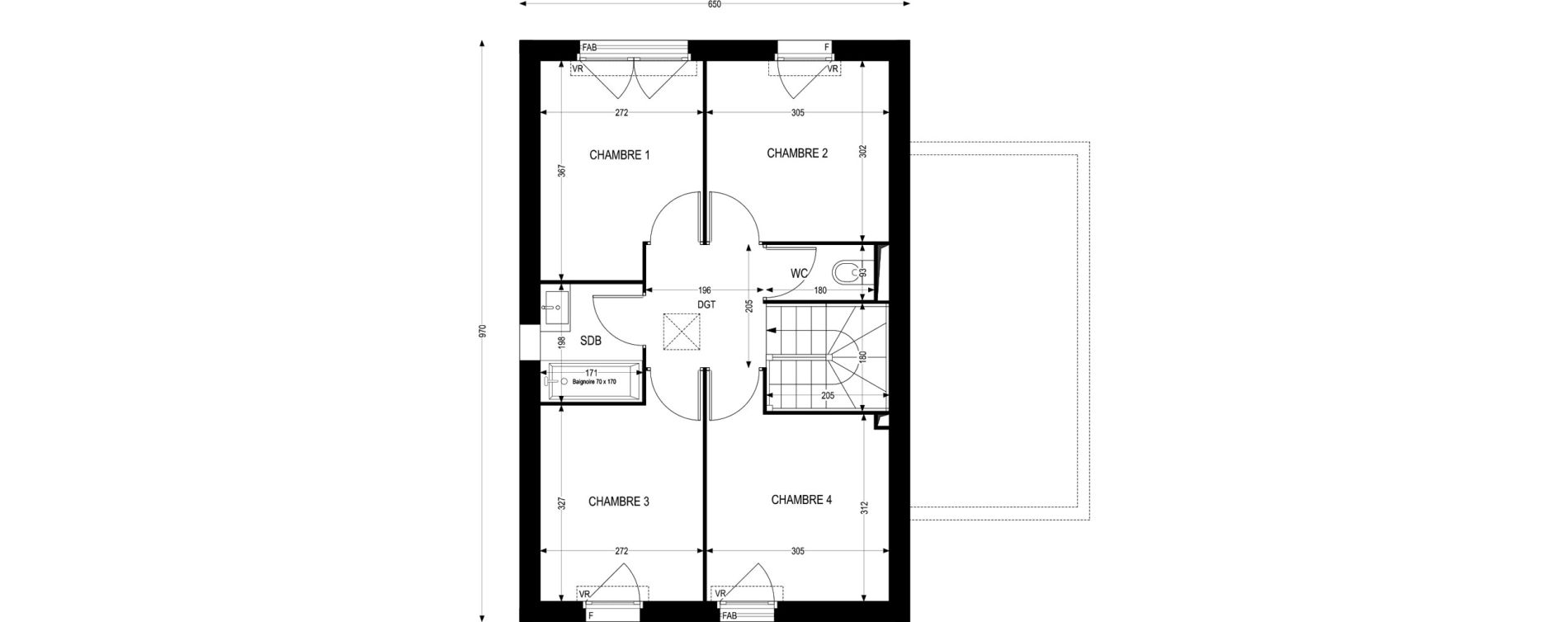 Maison T5 de 96,11 m2 &agrave; Lescar Centre