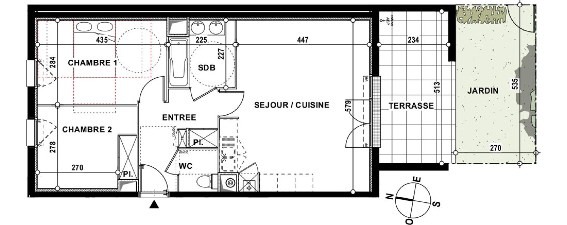 Appartement T3 de 61,80 m2 &agrave; Lons Erckman - val d or - pont long