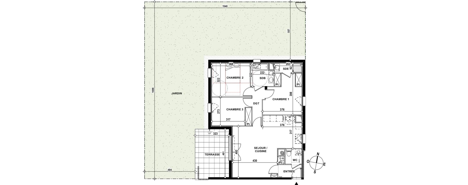 Appartement T4 de 81,50 m2 &agrave; Lons Erckman - val d or - pont long