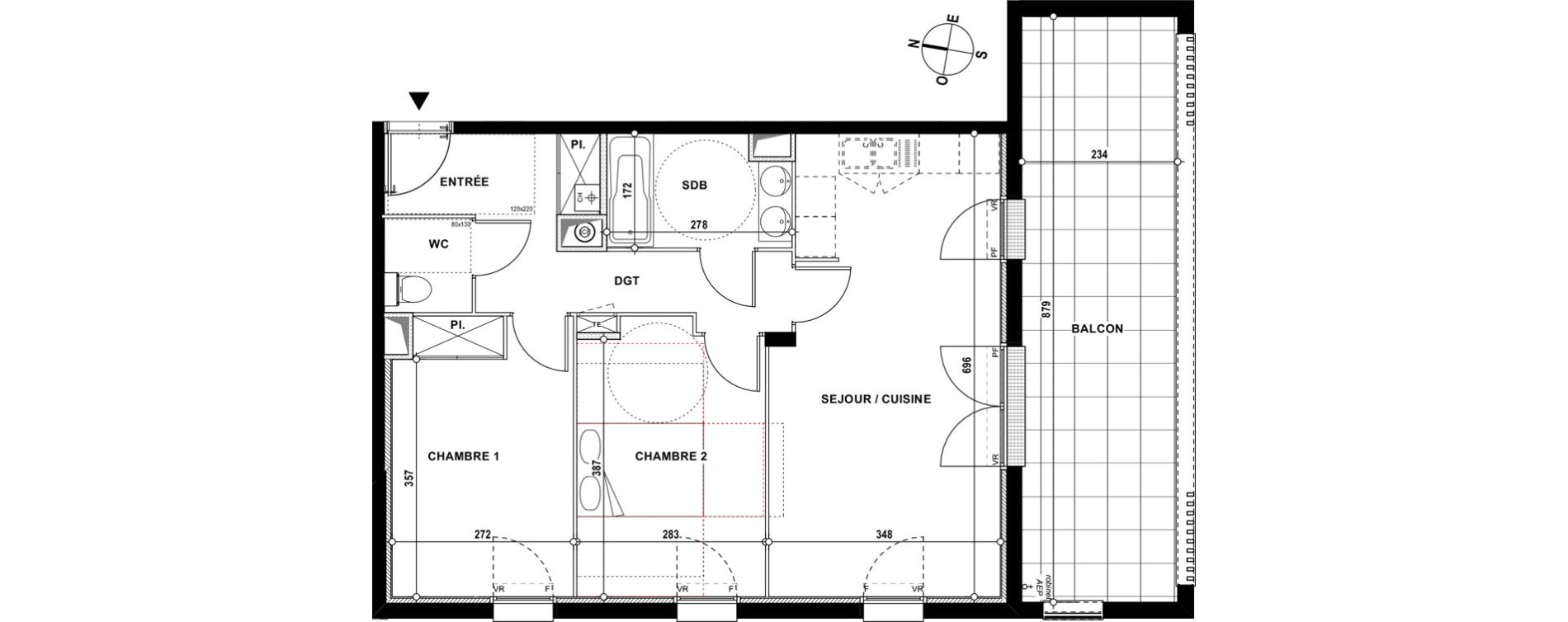 Appartement T3 de 61,40 m2 &agrave; Lons Erckman - val d or - pont long