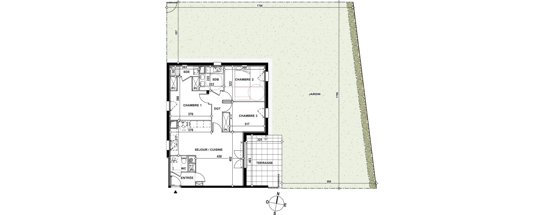 Appartement T4 de 81,50 m2 &agrave; Lons Erckman - val d or - pont long