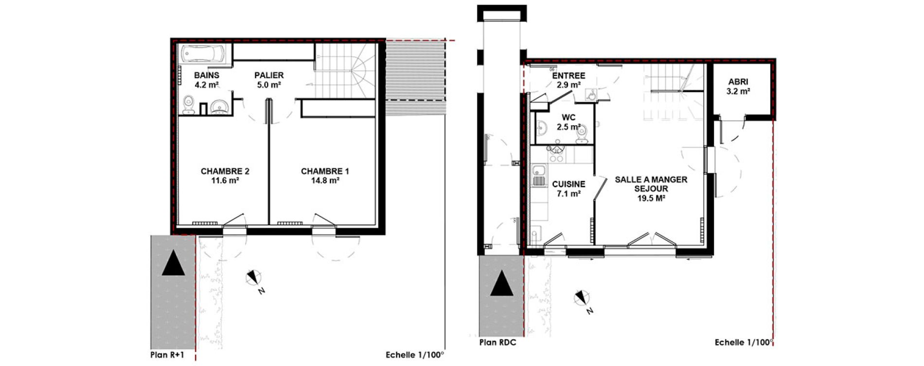 Duplex T3 de 67,60 m2 &agrave; Montardon Centre