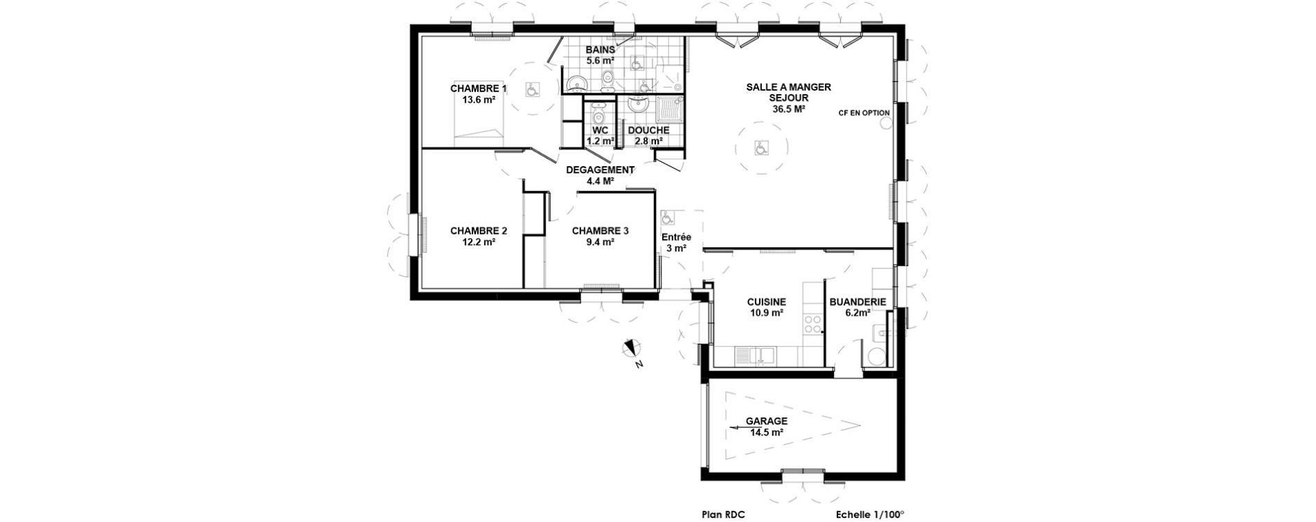 Maison T5 de 105,80 m2 à Montardon Centre