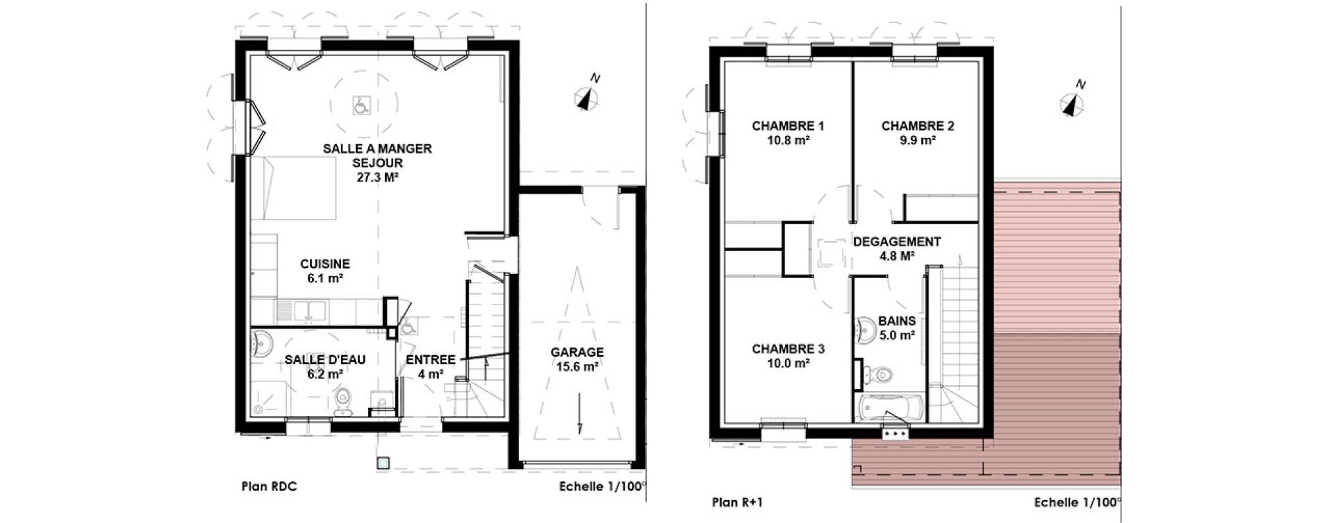Maison T4 de 84,10 m2 &agrave; Montardon Centre