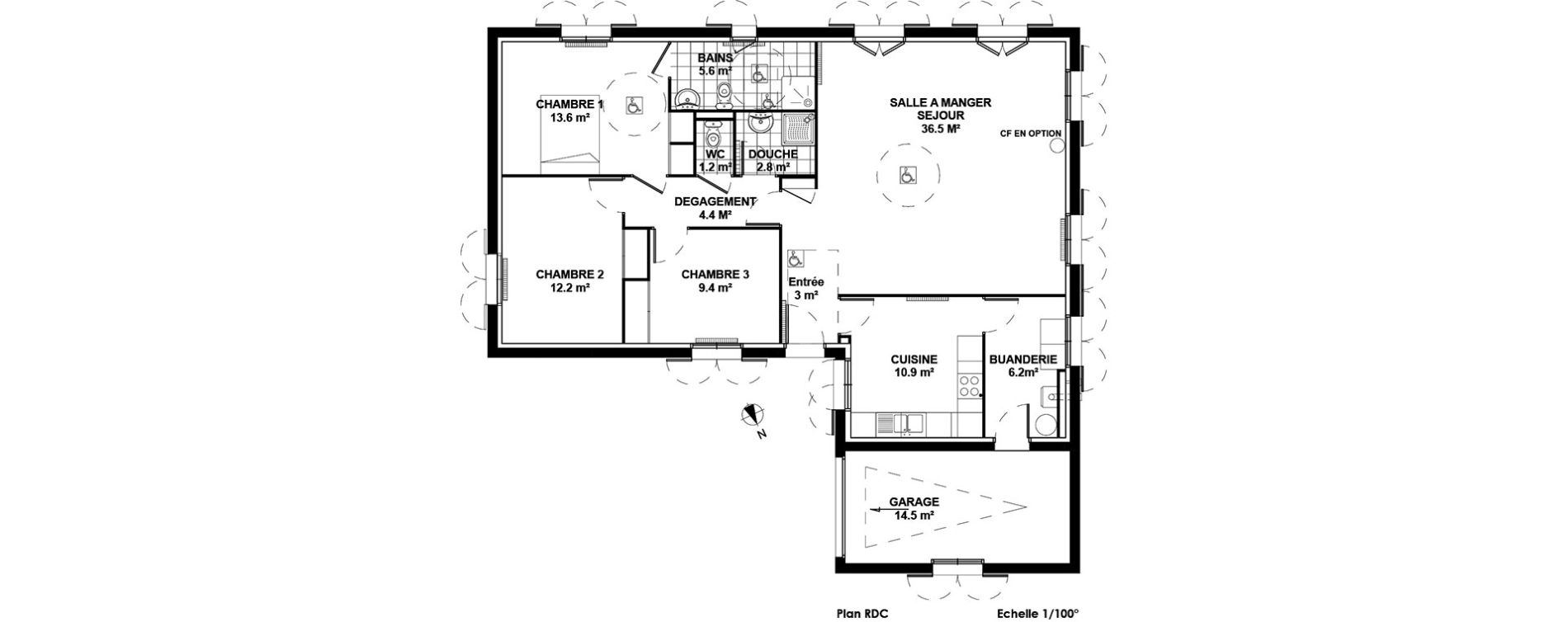 Maison T5 de 105,80 m2 à Montardon Centre