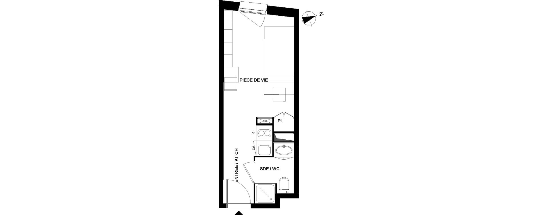Appartement T1 de 20,14 m2 &agrave; Pau Pau nord