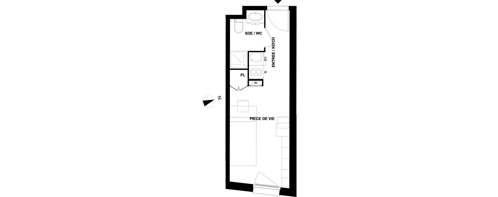 Appartement T1 de 20,52 m2 &agrave; Pau Pau nord