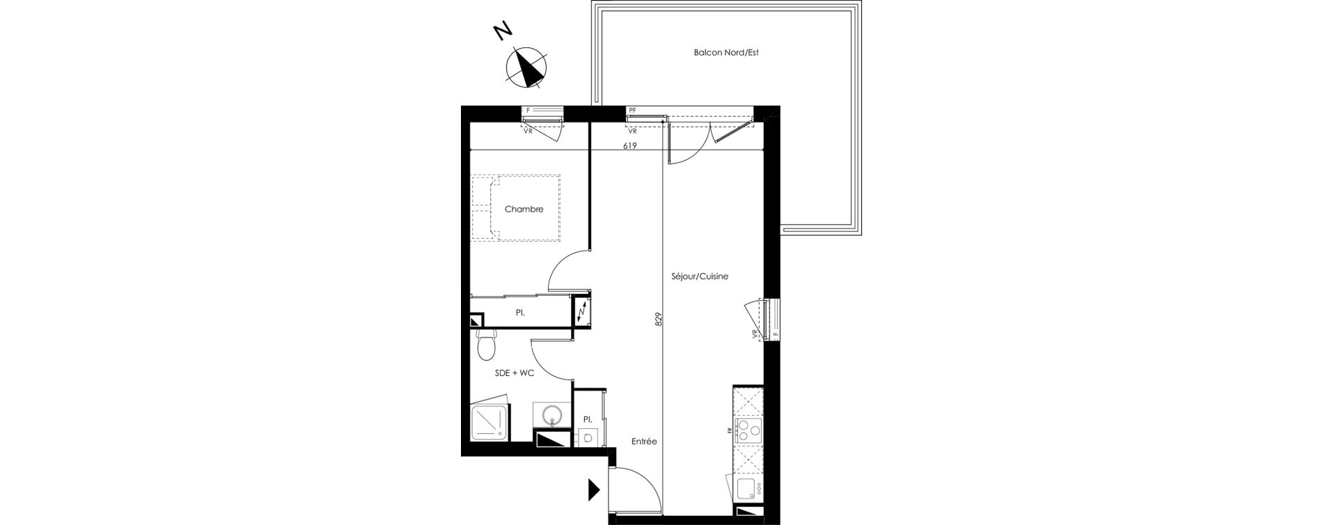 Appartement T2 de 45,04 m2 &agrave; Pau Est