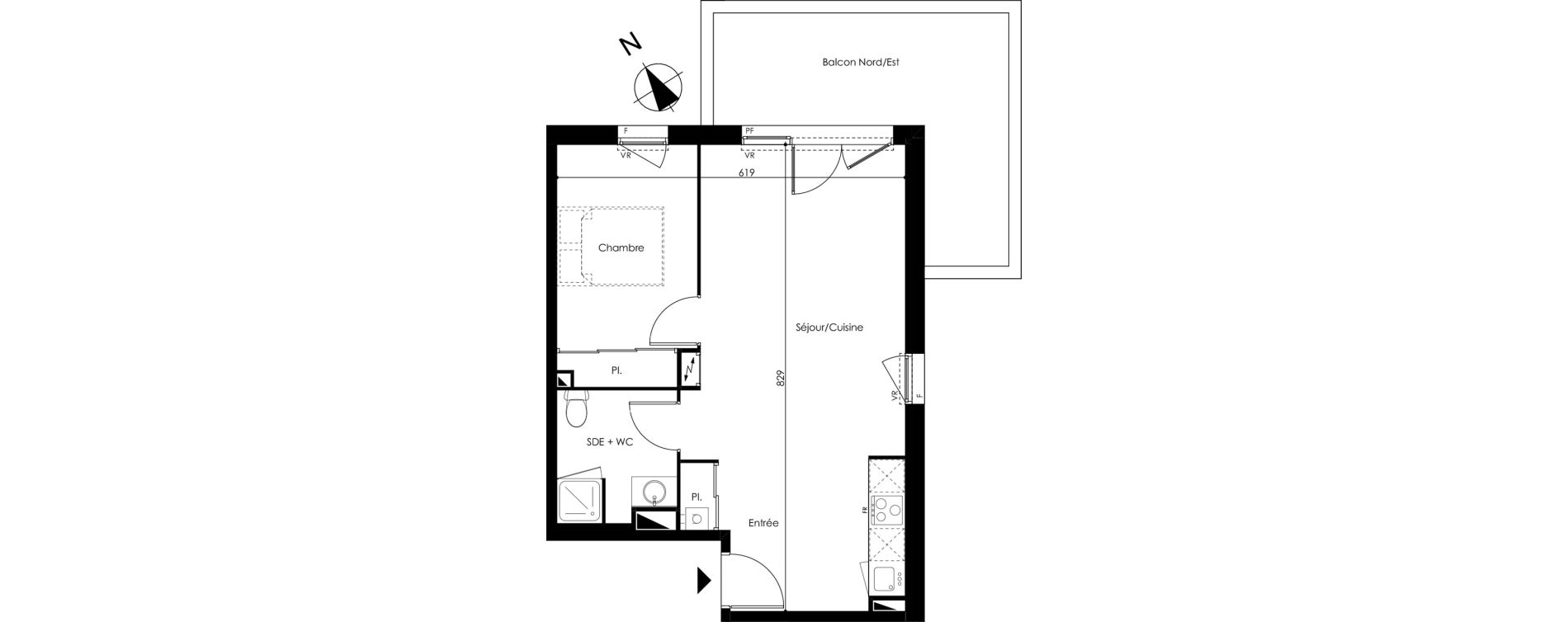 Appartement T2 de 45,04 m2 &agrave; Pau Est