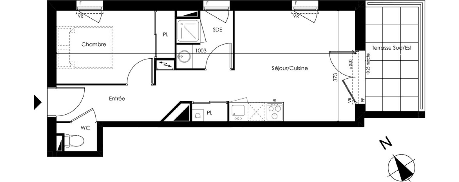 Appartement T2 de 36,95 m2 &agrave; Pau Est