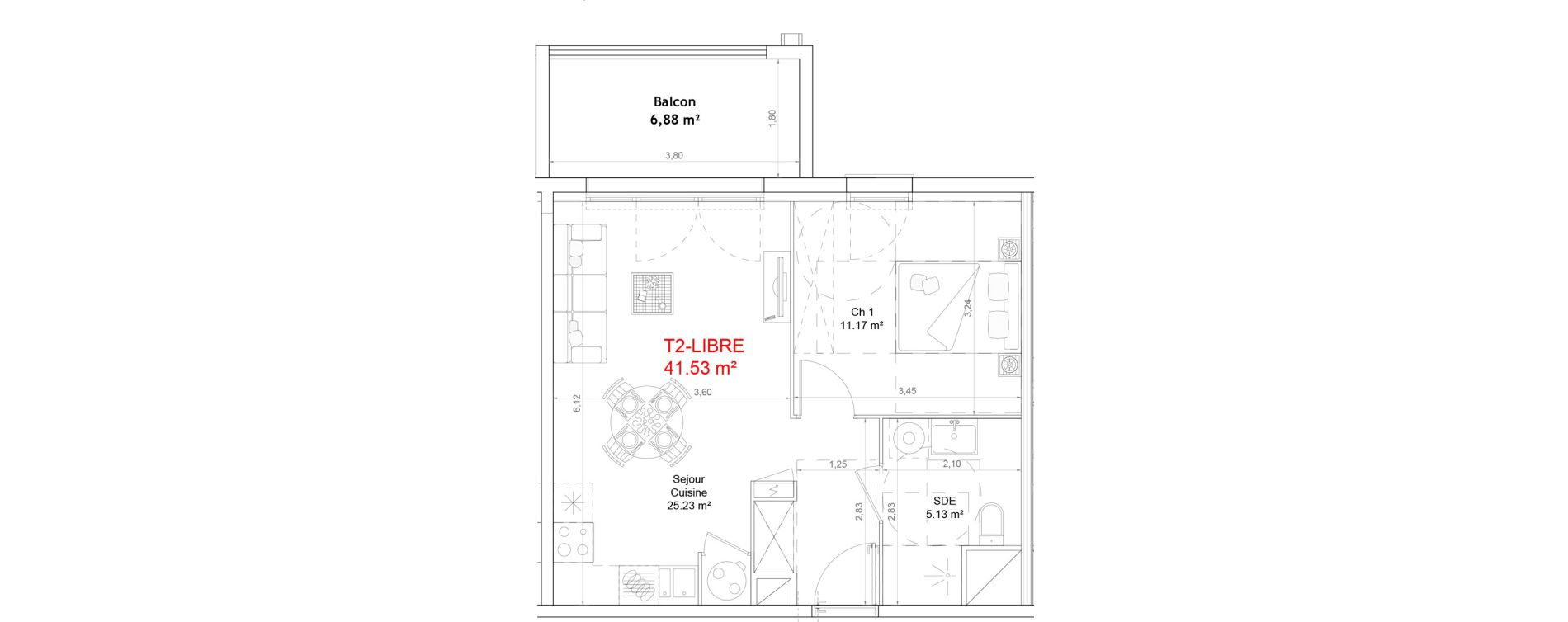 Appartement T2 de 41,53 m2 &agrave; Saint-Jean-De-Luz Acotz