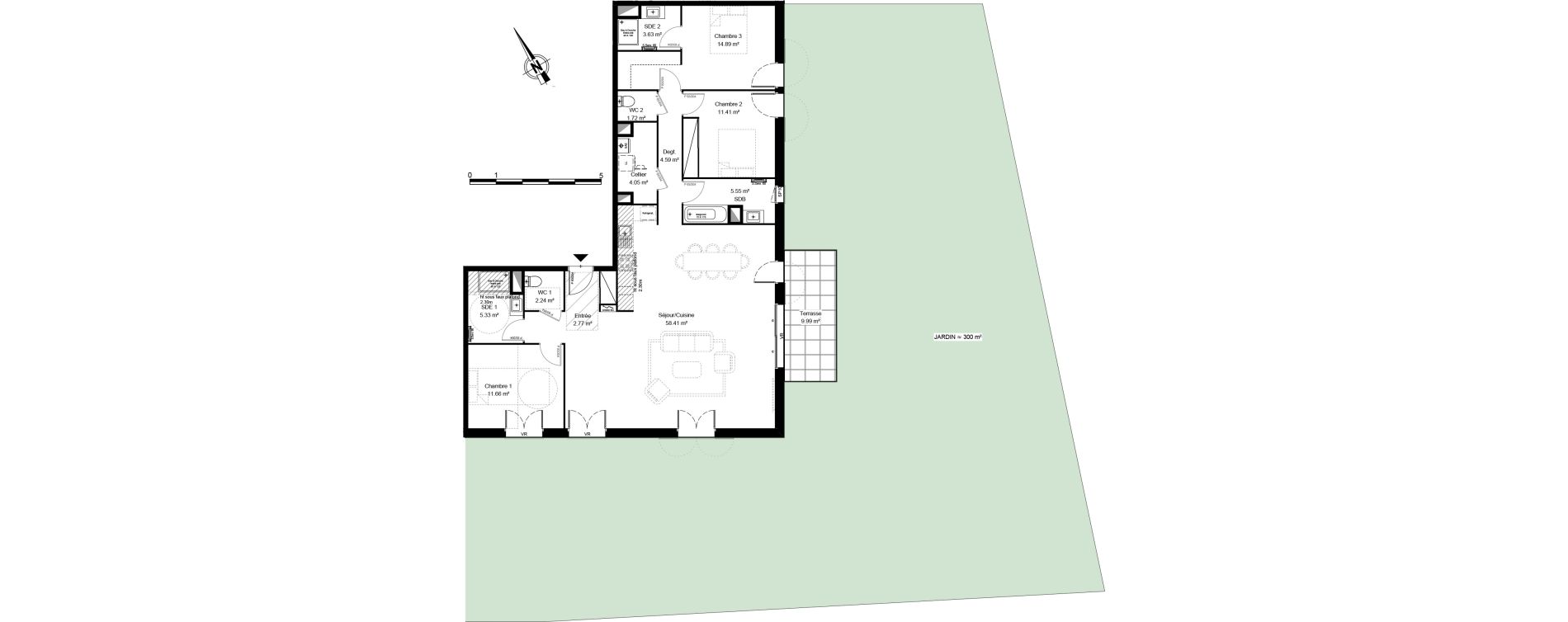 Appartement T4 de 126,25 m2 &agrave; Urrugne Centre