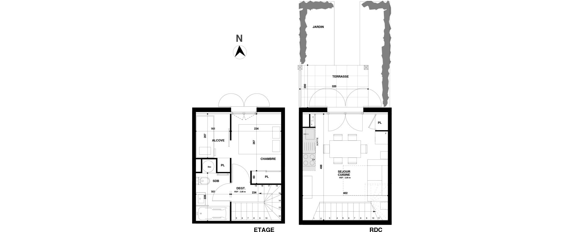 Duplex T2 de 33,36 m2 &agrave; Urrugne Centre