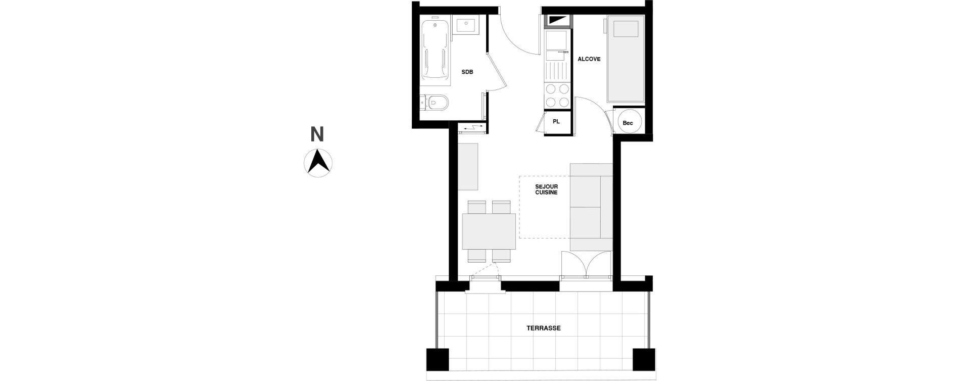 Appartement T1 de 23,71 m2 &agrave; Urrugne Centre
