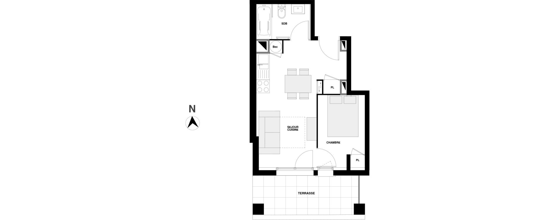 Appartement T2 de 28,78 m2 &agrave; Urrugne Centre