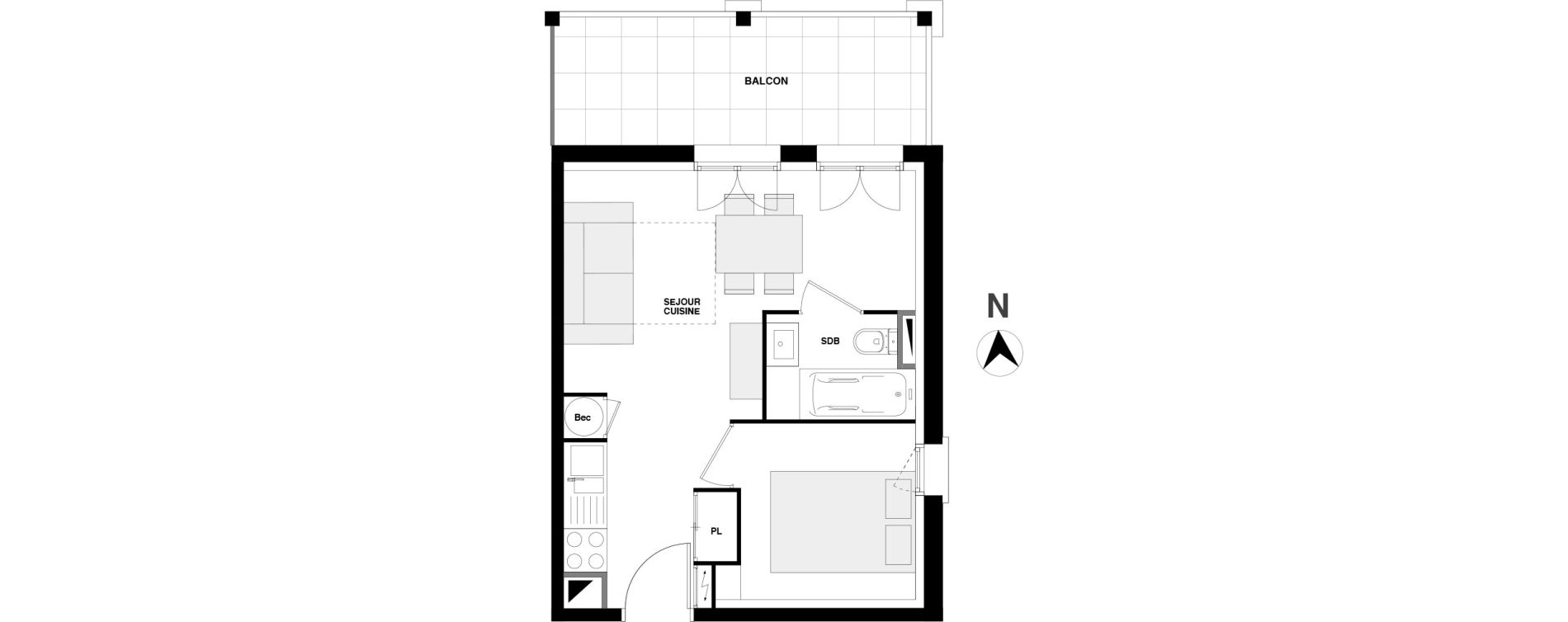Appartement T2 de 27,88 m2 &agrave; Urrugne Centre