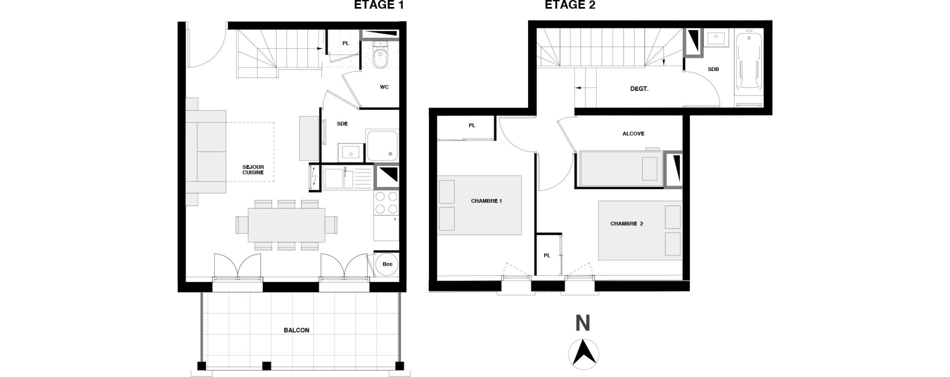 Duplex T3 de 55,51 m2 &agrave; Urrugne Centre