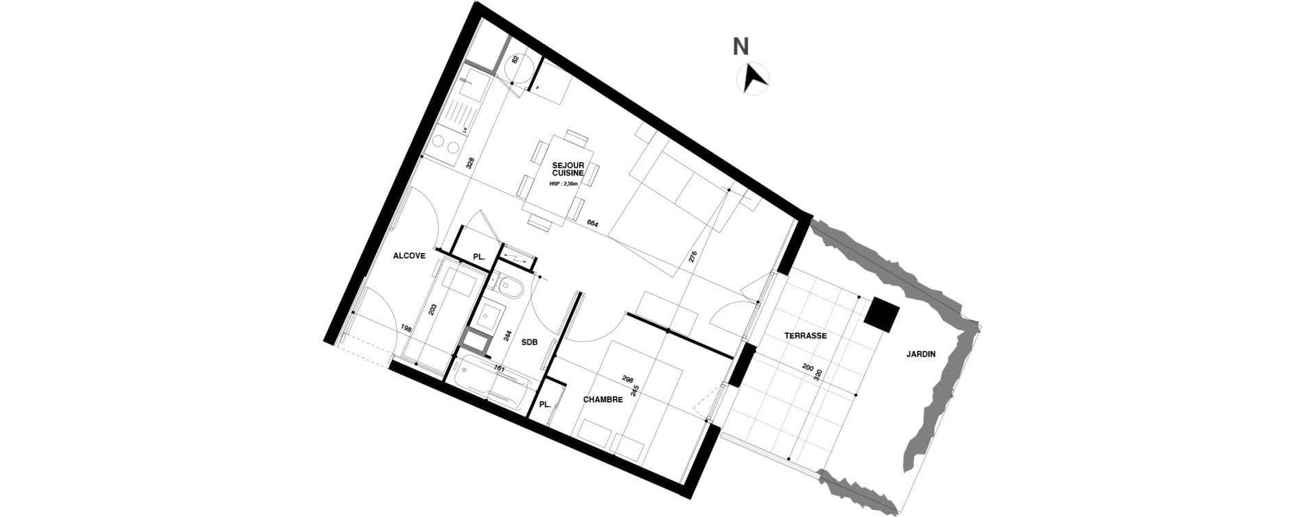 Appartement T2 de 37,01 m2 &agrave; Urrugne Centre