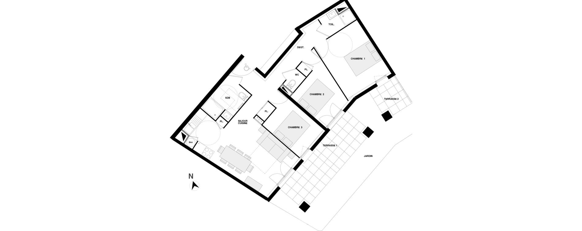 Appartement T4 de 65,22 m2 &agrave; Urrugne Centre
