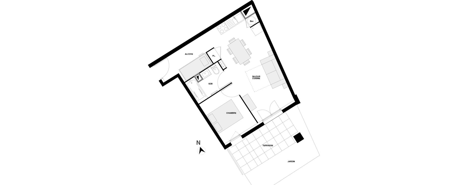 Appartement T2 de 37,86 m2 &agrave; Urrugne Centre