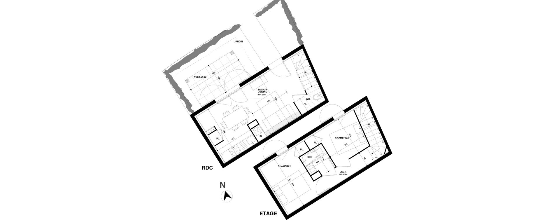 Duplex T3 de 44,36 m2 &agrave; Urrugne Centre