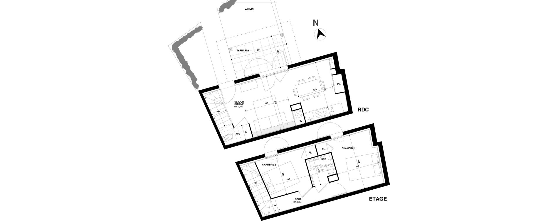 Duplex T3 de 47,37 m2 &agrave; Urrugne Centre