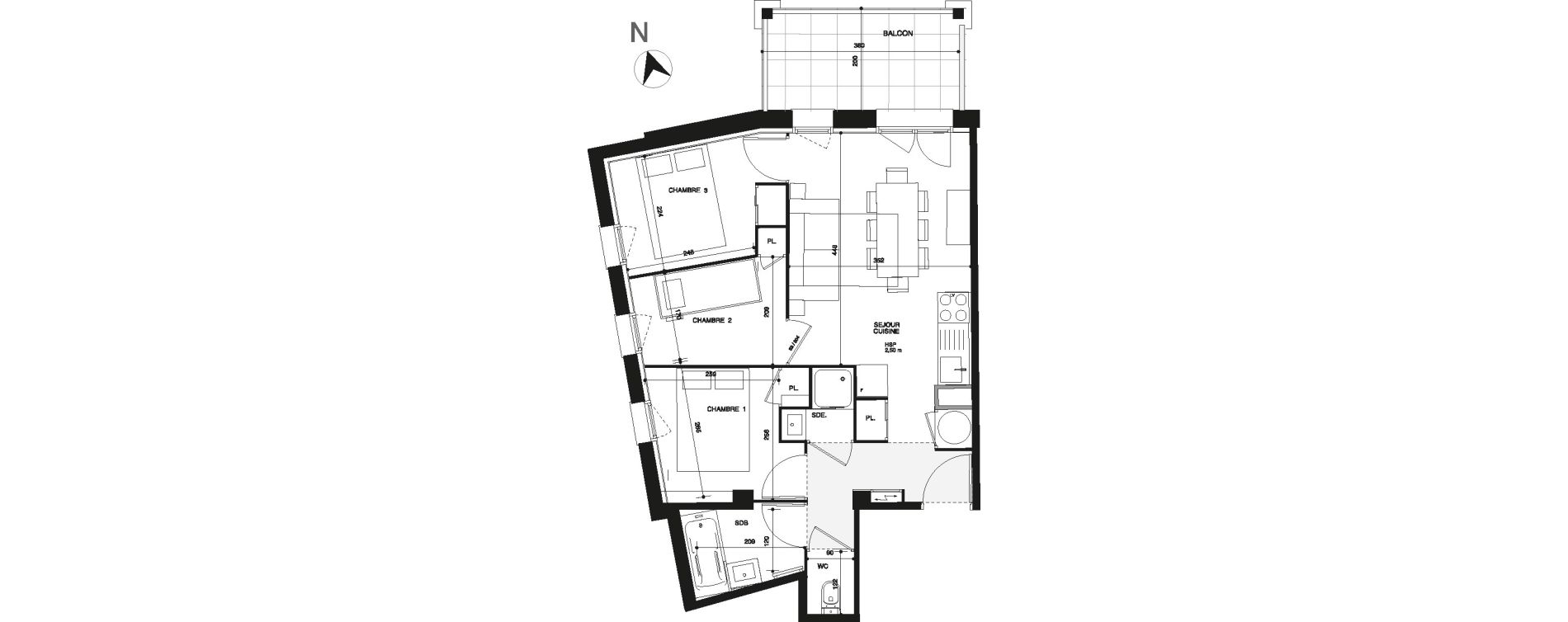 Appartement T4 de 49,27 m2 &agrave; Urrugne Centre