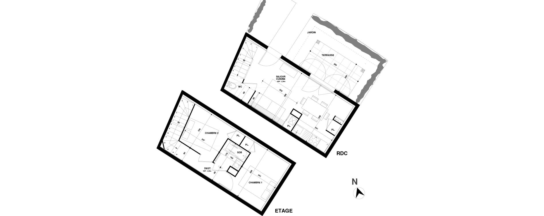Duplex T3 de 44,56 m2 &agrave; Urrugne Centre