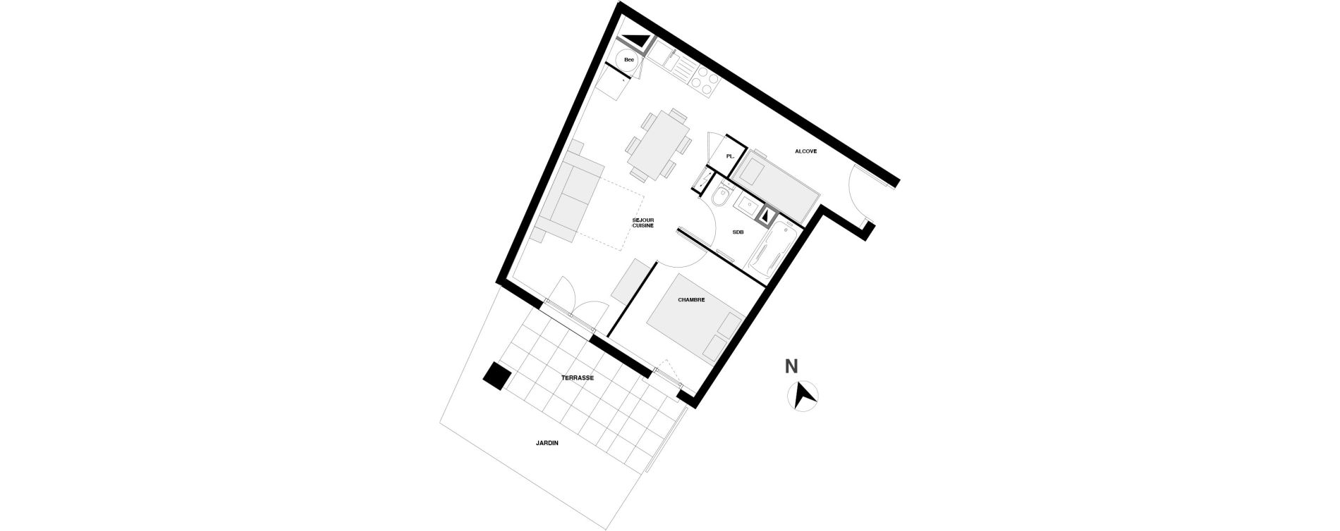 Appartement T2 de 37,87 m2 &agrave; Urrugne Centre