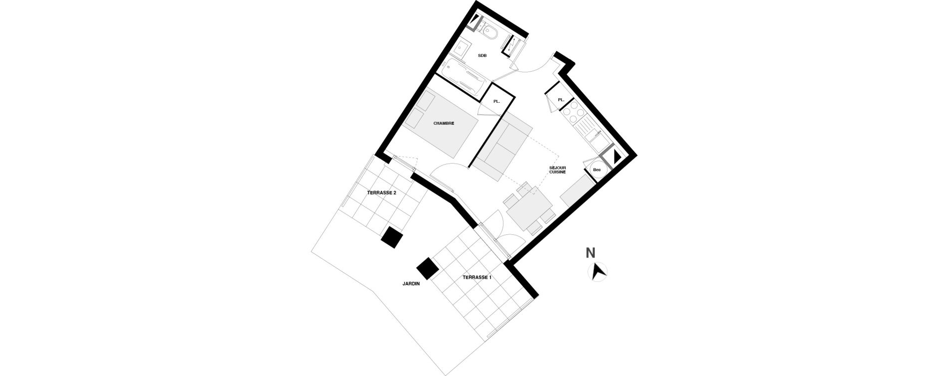 Appartement T2 de 27,16 m2 &agrave; Urrugne Centre