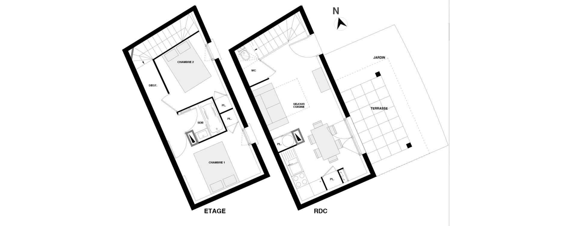 Duplex T3 de 43,17 m2 &agrave; Urrugne Centre