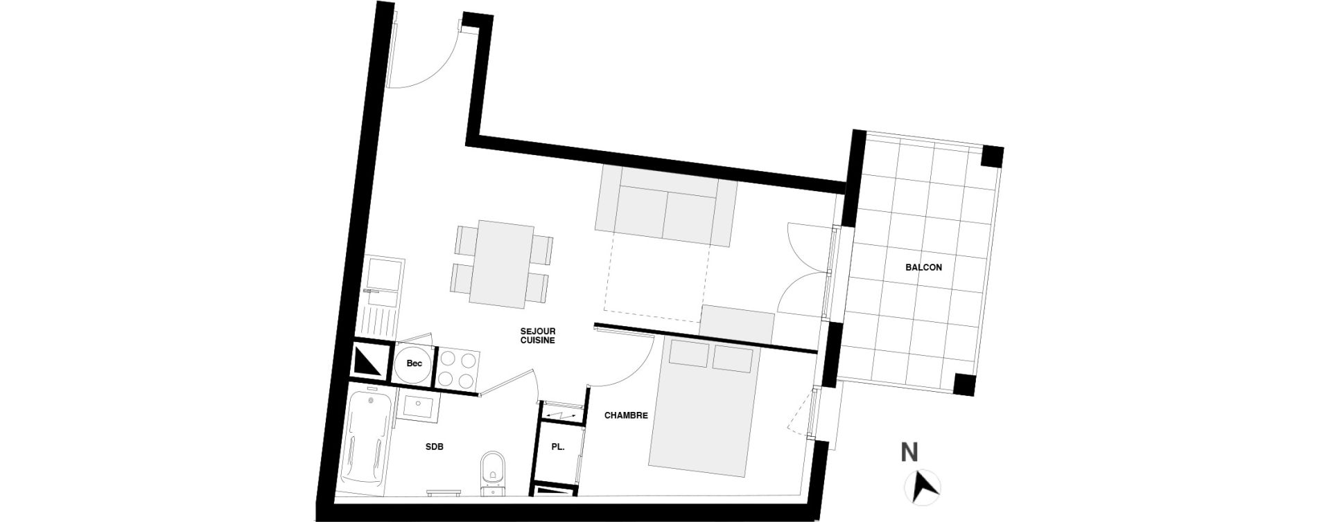 Appartement T2 de 33,24 m2 &agrave; Urrugne Centre