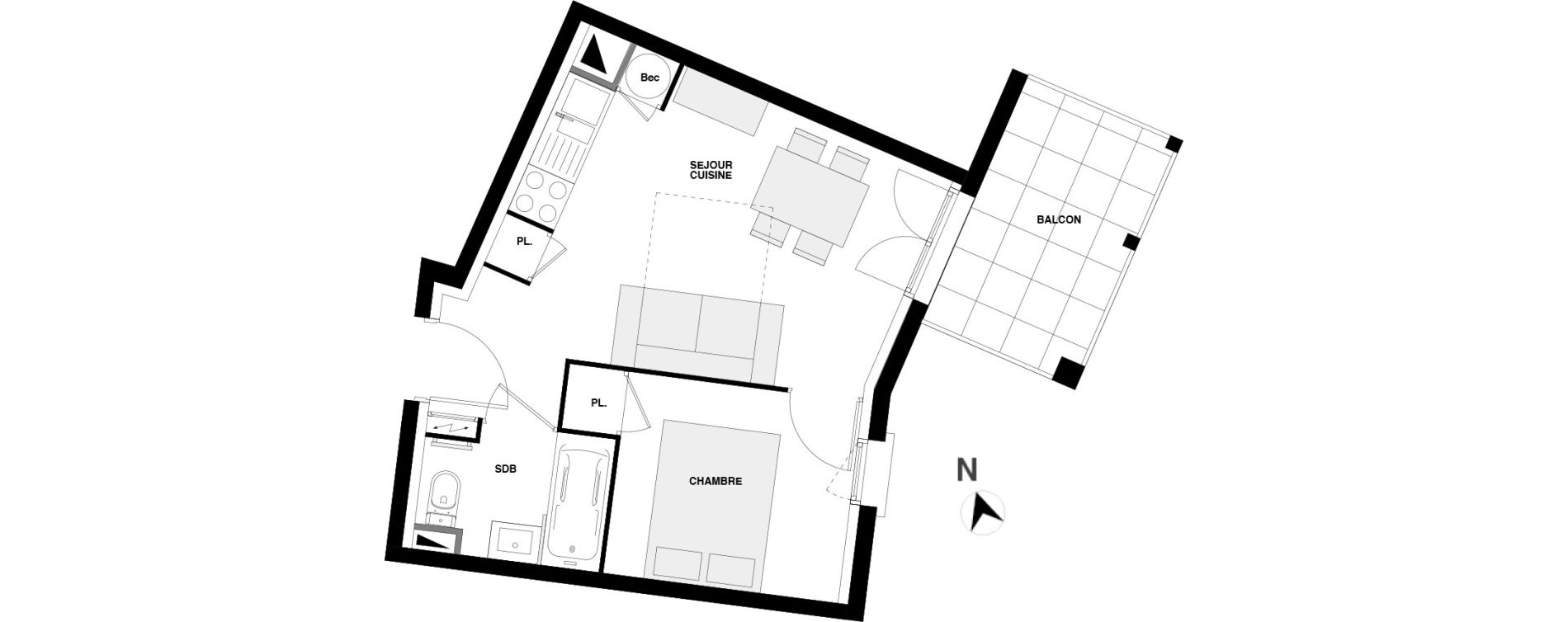 Appartement T2 de 27,95 m2 &agrave; Urrugne Centre
