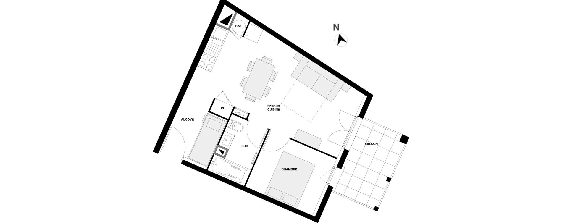 Appartement T2 de 36,92 m2 &agrave; Urrugne Centre