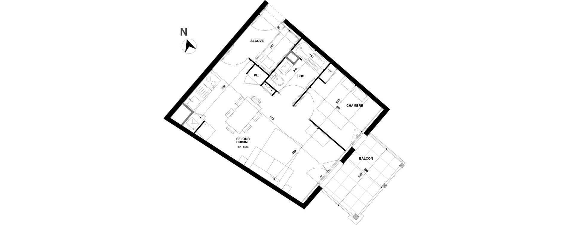 Appartement T2 de 37,75 m2 &agrave; Urrugne Centre