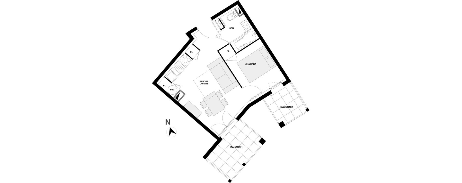 Appartement T2 de 27,75 m2 &agrave; Urrugne Centre