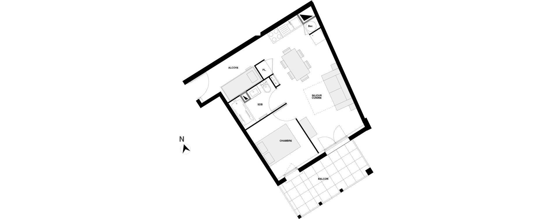 Appartement T2 de 37,86 m2 &agrave; Urrugne Centre
