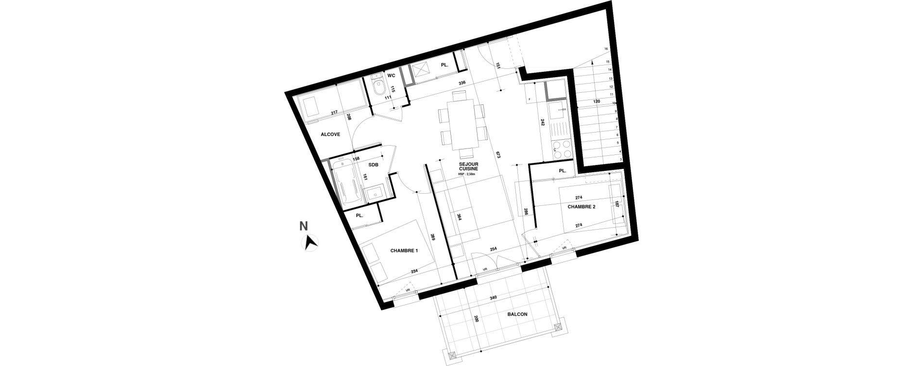 Appartement T3 de 47,72 m2 &agrave; Urrugne Centre