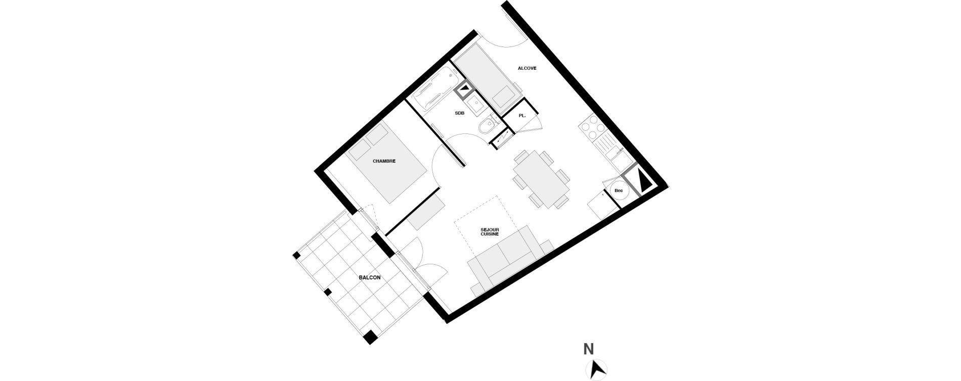 Appartement T2 de 37,55 m2 &agrave; Urrugne Centre