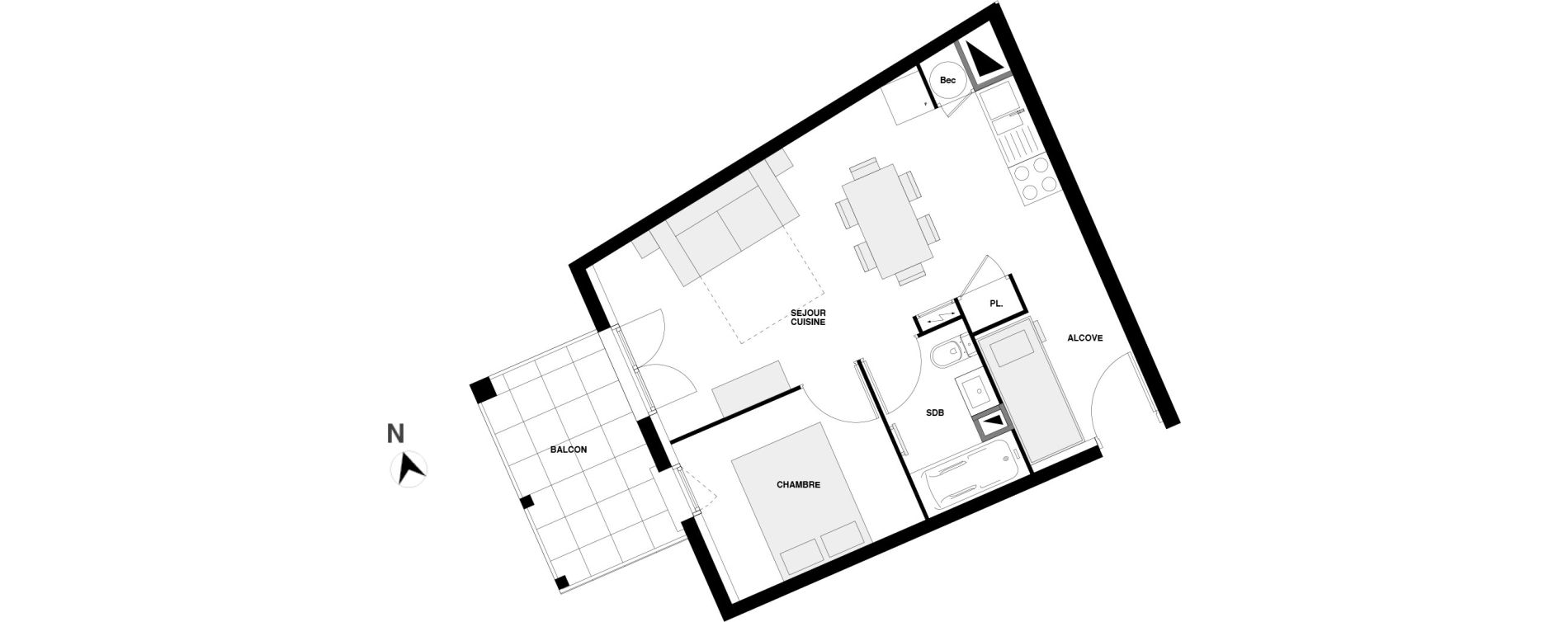 Appartement T2 de 36,69 m2 &agrave; Urrugne Centre