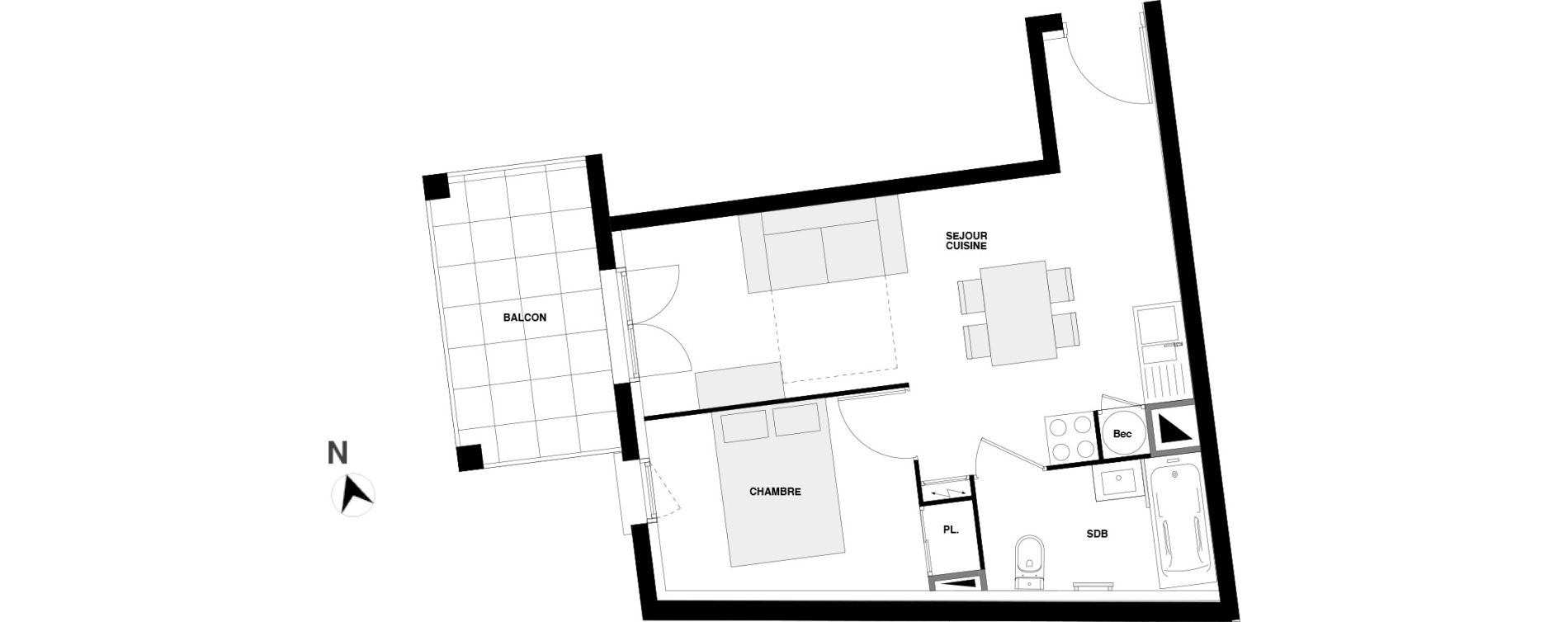 Appartement T2 de 33,29 m2 &agrave; Urrugne Centre