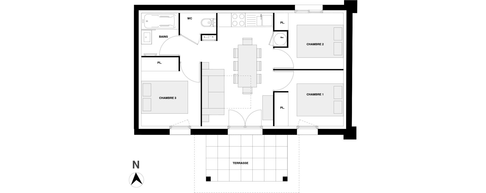 Appartement T4 de 41,32 m2 &agrave; Urrugne Centre