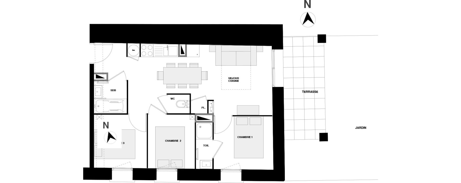 Appartement T4 de 48,57 m2 &agrave; Urrugne Centre