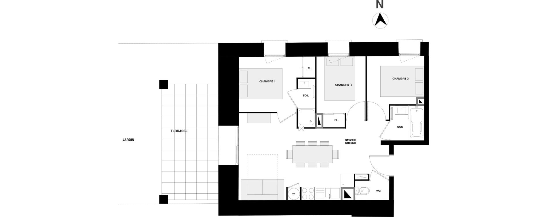 Appartement T4 de 49,11 m2 &agrave; Urrugne Centre
