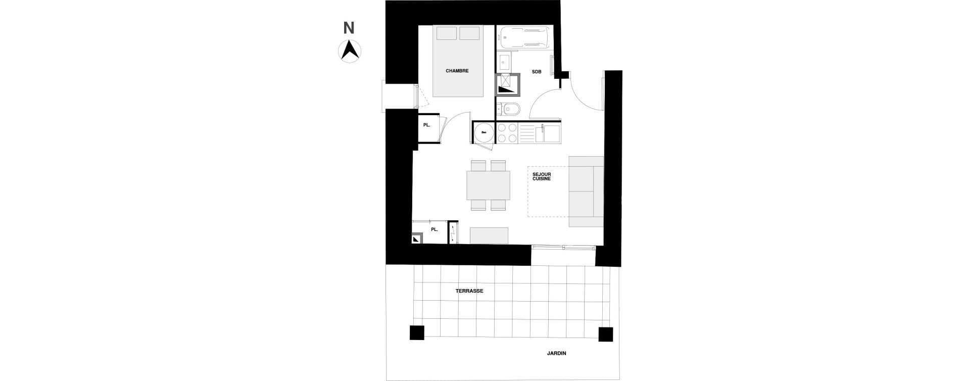 Appartement T2 de 28,70 m2 &agrave; Urrugne Centre