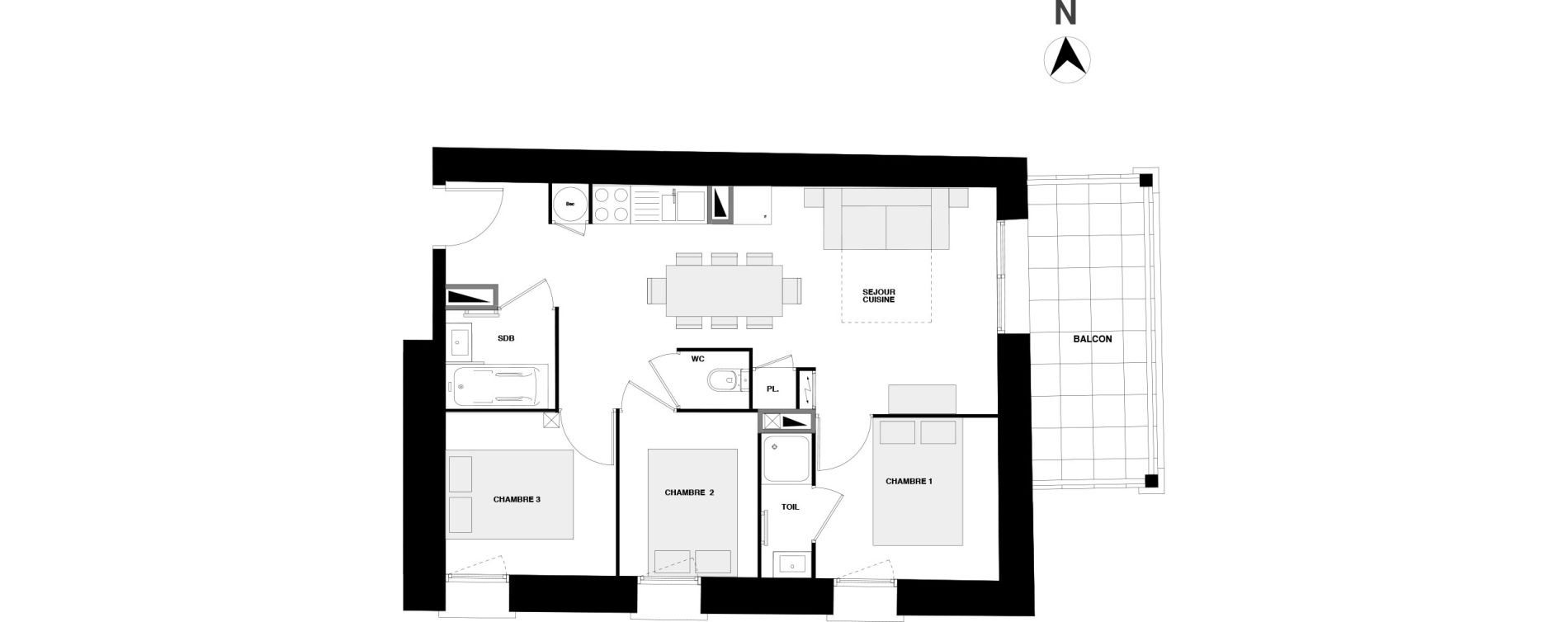 Appartement T4 de 50,66 m2 &agrave; Urrugne Centre
