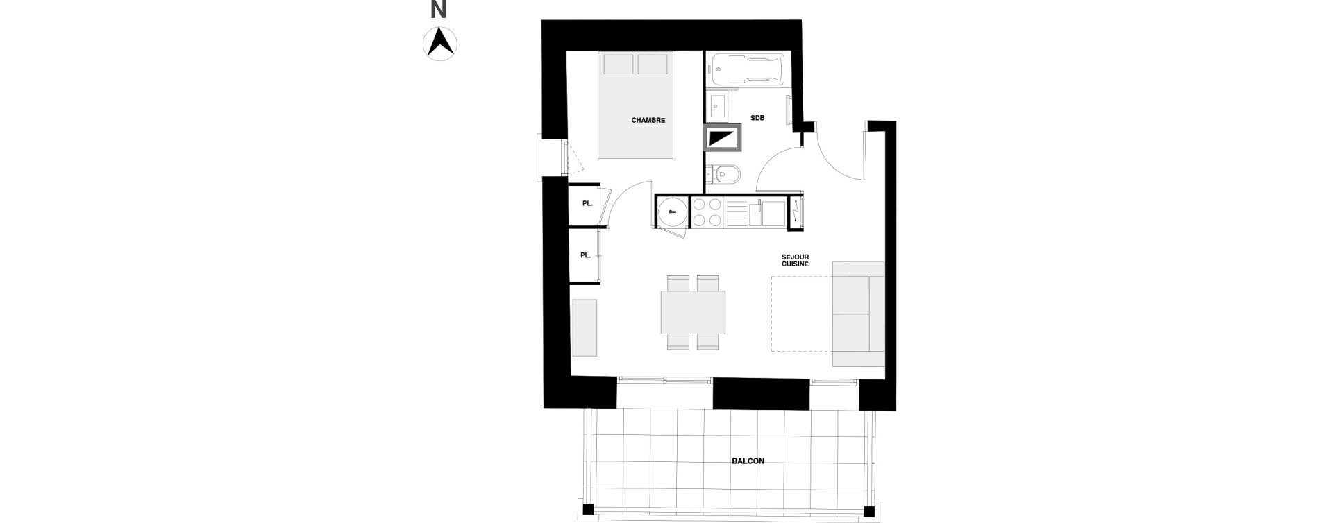Appartement T2 de 32,45 m2 &agrave; Urrugne Centre